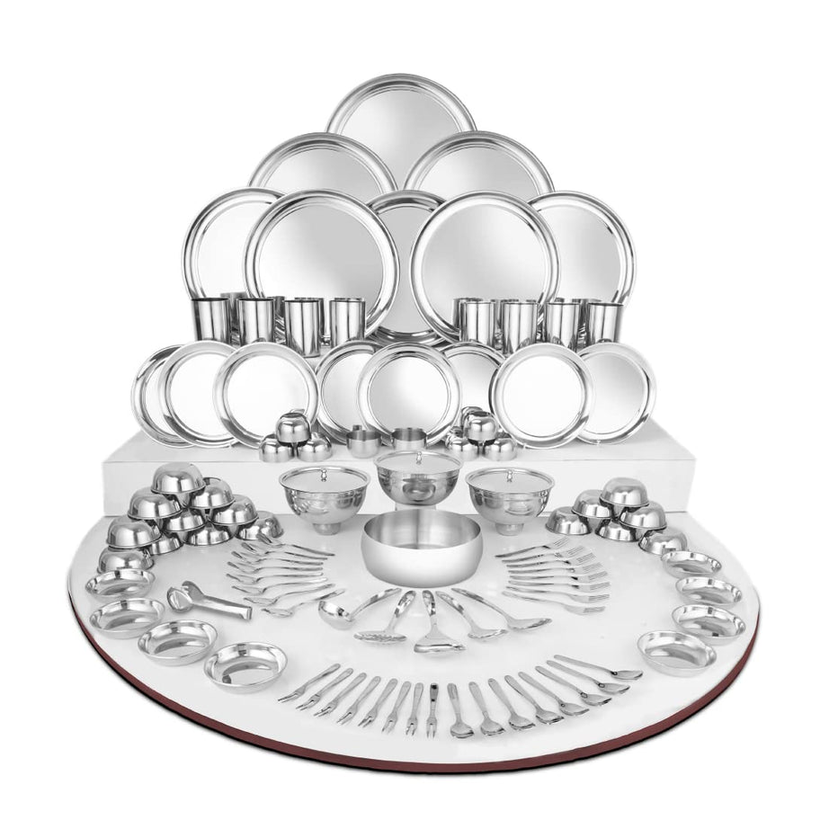 Shri & Sam Stainless Steel Dinner Set Shagun (98 Pcs Set)