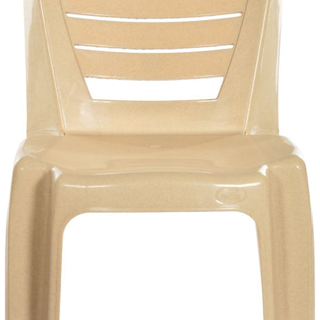 Nilkamal CHR4025 Plastic Mid Back Chair | Chairs for Home| Dining Room| Bedroom| Kitchen| Living Room| Office - Outdoor - Garden | Dust Free |100% Polypropylene Stackable Chairs (Marble Beige)