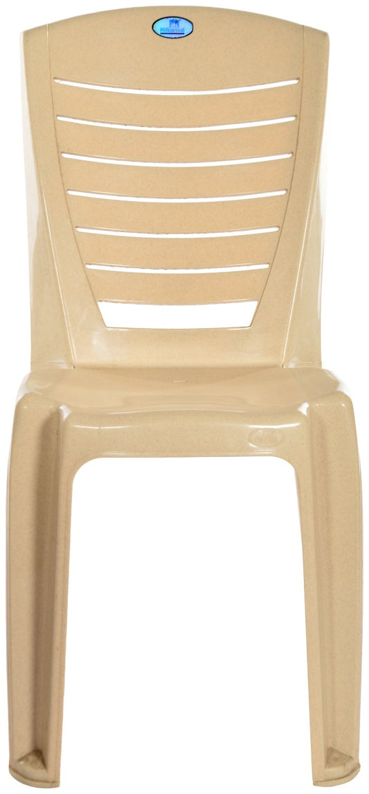 Nilkamal CHR4025 Plastic Mid Back Chair | Chairs for Home| Dining Room| Bedroom| Kitchen| Living Room| Office - Outdoor - Garden | Dust Free |100% Polypropylene Stackable Chairs (Marble Beige)