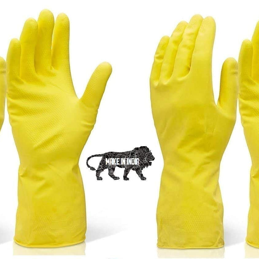 RBGIIT Pairs of Reusable Latex Safety Gloves for Washing, Cleaning, Kitchen, Garden and Sanitation 2 Pair