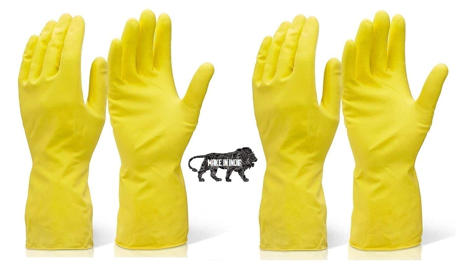 RBGIIT Pairs of Reusable Latex Safety Gloves for Washing, Cleaning, Kitchen, Garden and Sanitation 2 Pair