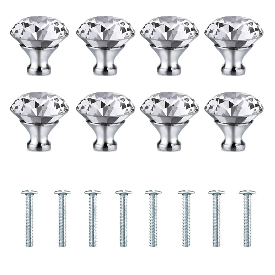 VOLO Crystal Drawer Knob- 1" (25 mm), dressing table knob_pack of 8 pc