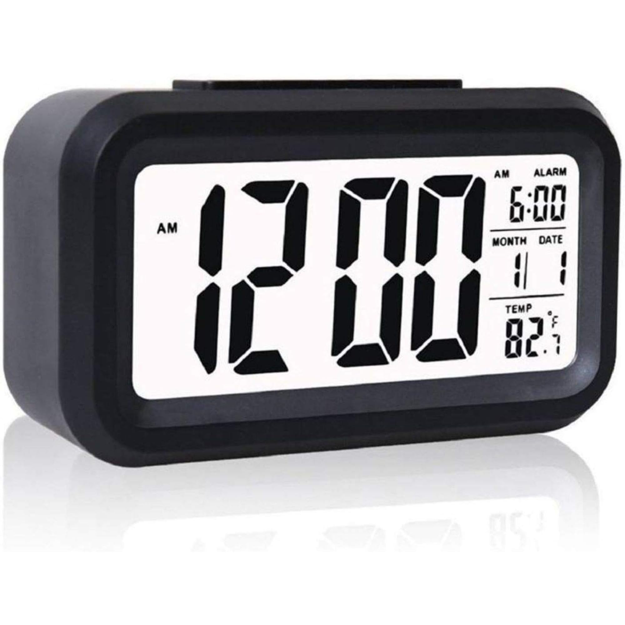 MANSAA Alarm Clock | 18 Months Warranty | Digital Clock, Table Clock, Alarm for Students, Digital Alarm Clock, Clock for Study Table, Digital Clock for Table, Temperature Sensor & Date (14W x 8H cm)