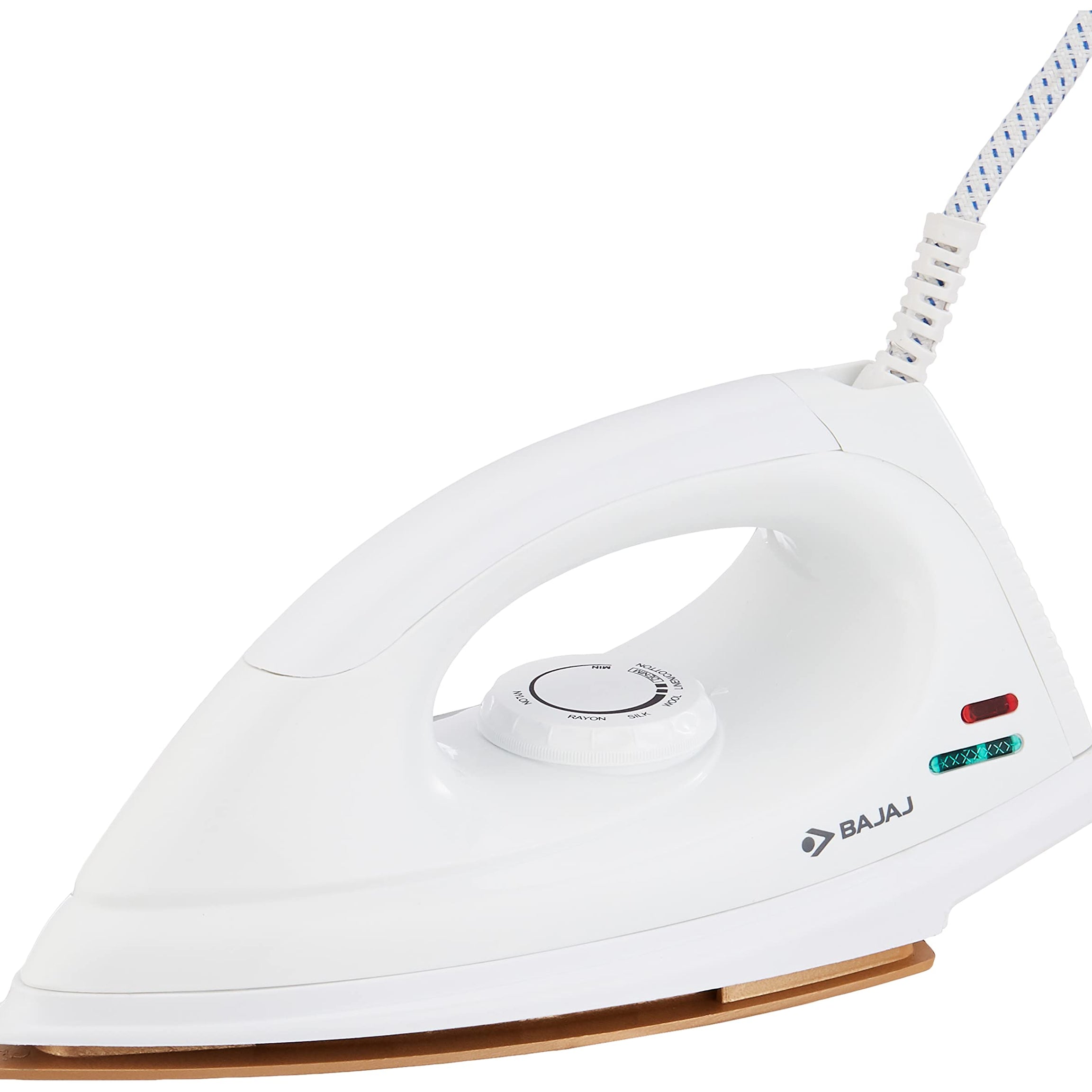 Bajaj Dx-7 1000W Dry Iron With Advance Soleplate And Anti-Bacterial German Coating Technology, White, 1000 Watts