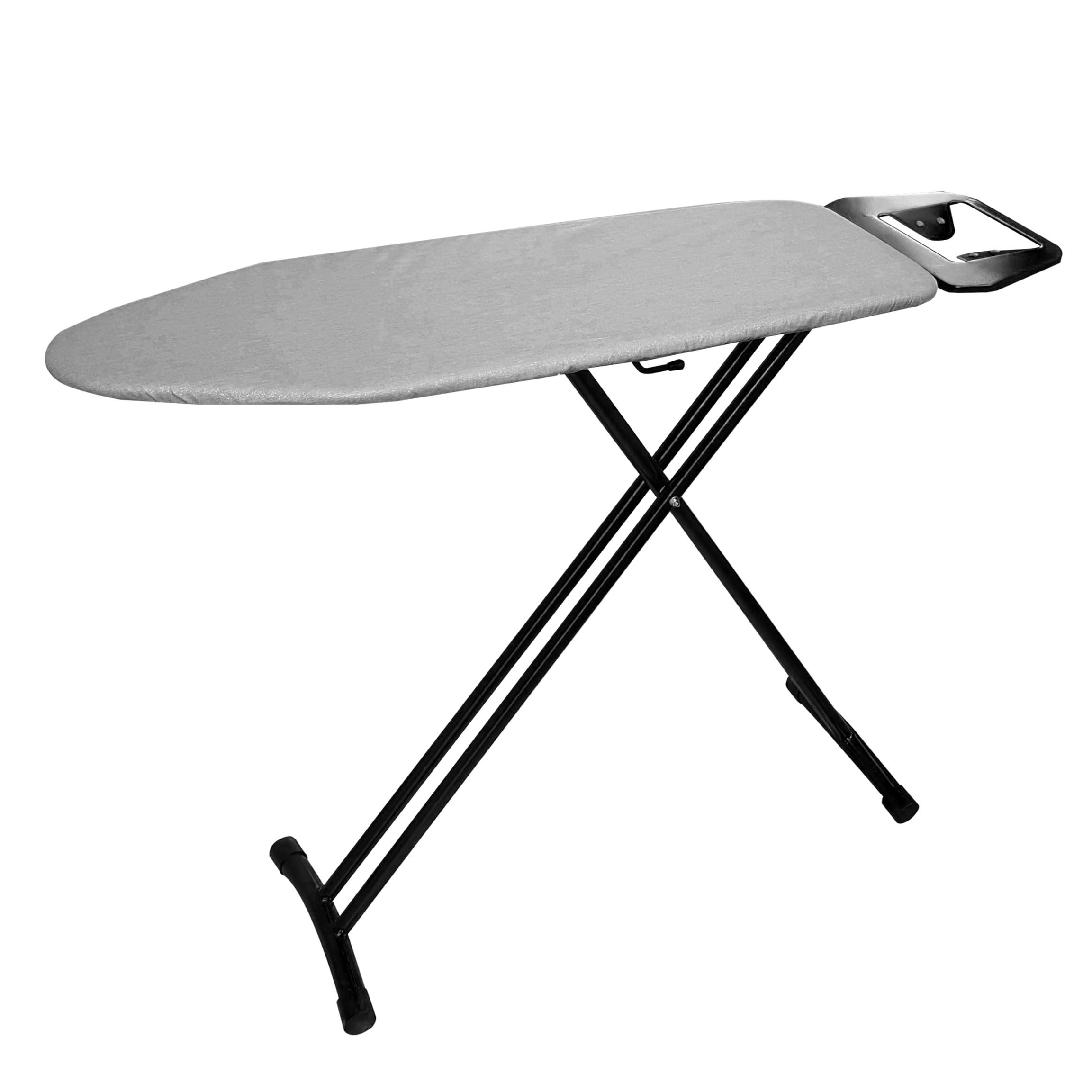 Athena Creations Premium Metal Ironing Board Foldable with Grilled Iron Holder and Damp Proof Coated Cover, (Grey)