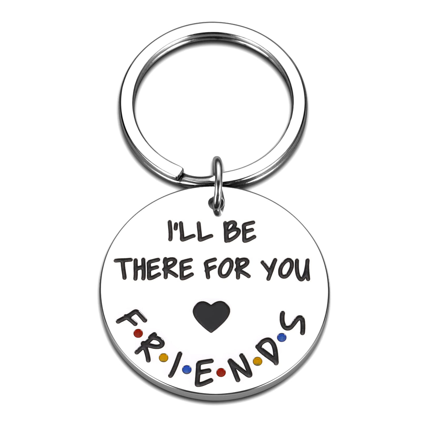 Best Friend Friends TV Show Merchandise Keychain Gift for Women Men Friends I'll Be There for You Keychain, Silver, Small