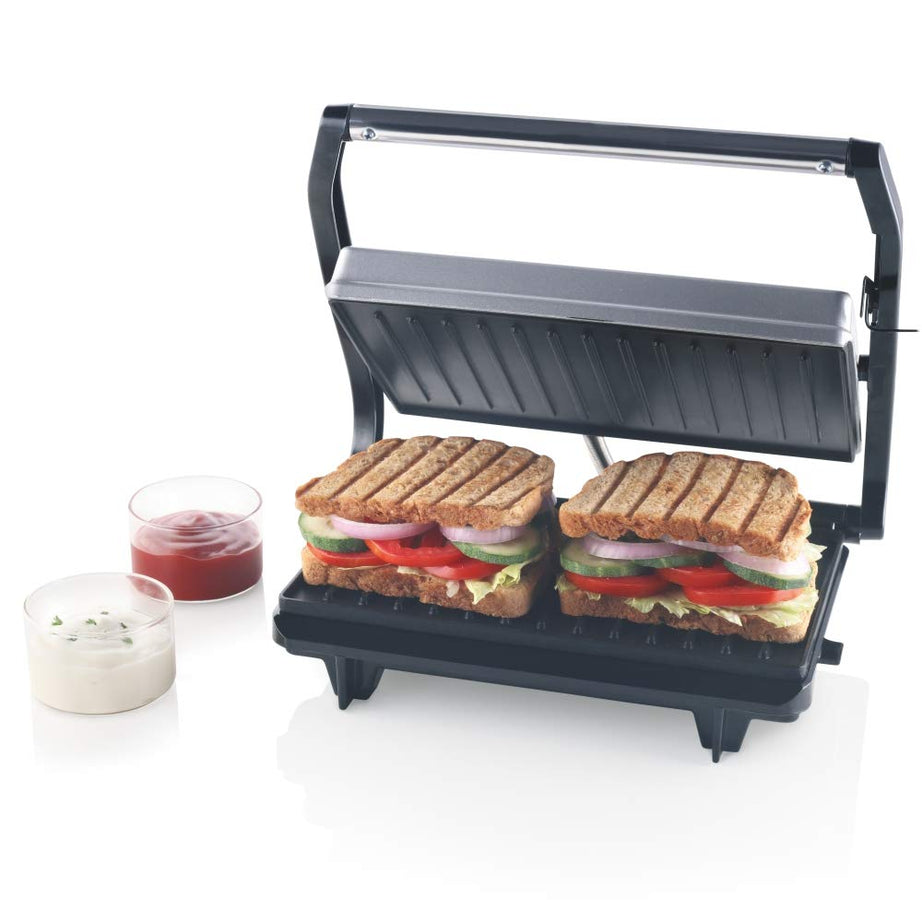 Borosil Prime Grill Sandwich Maker, Non-toxic Non-stick Grill Plate Coating, Make 2 Sandwiches At a Time, 700 W