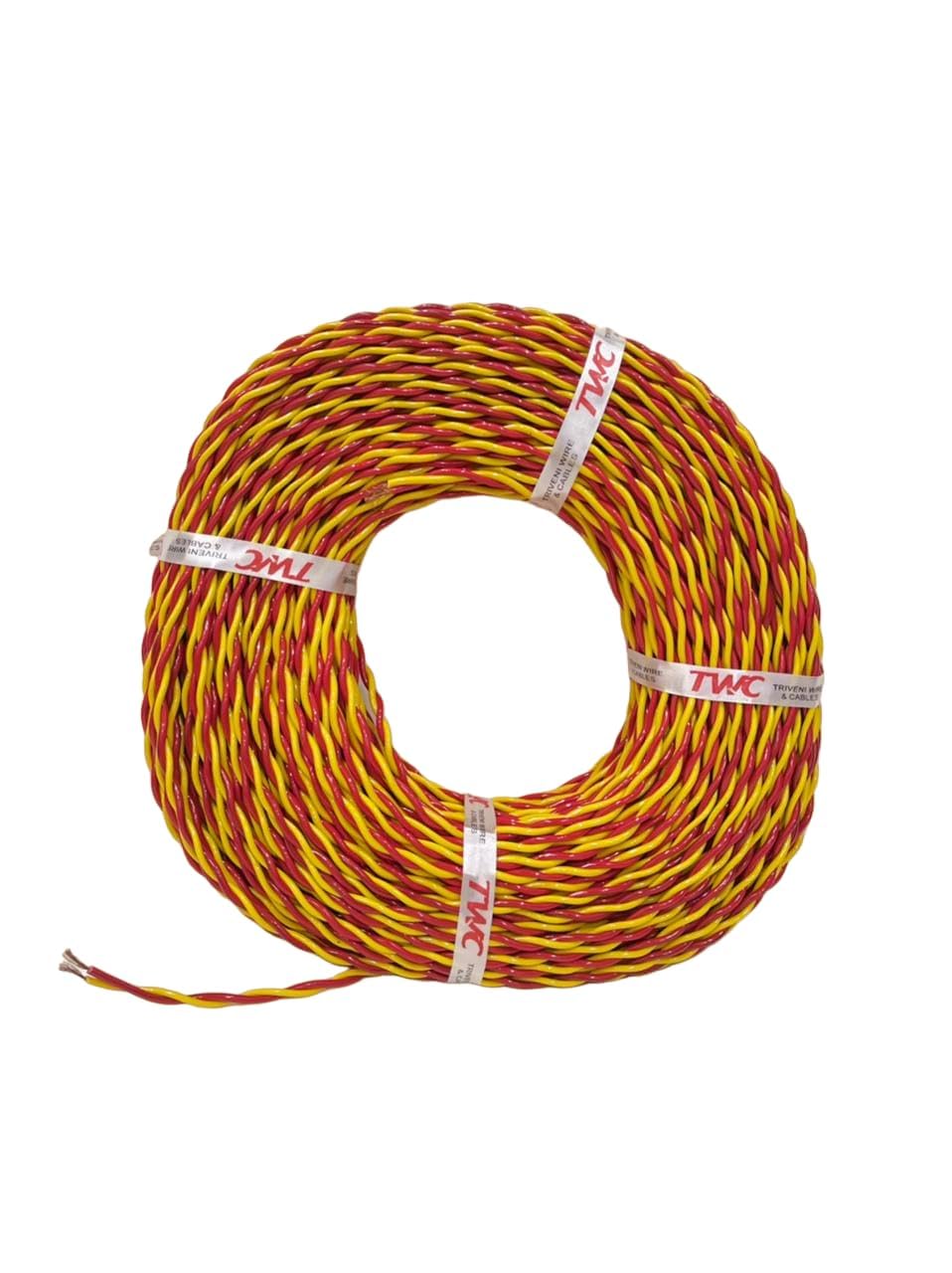 TWC Active Flexible Double Core Electrical Wire |Assorted, 90 Meter, 2.5 SQ.MM. |PVC electrical insulated copper wire | Cable for Domestic & Industrial Connection purpose | Flame Resistant |