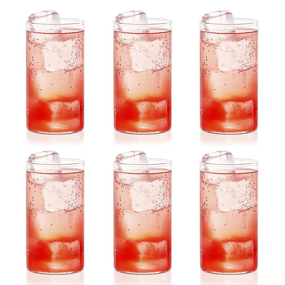 Borosil Vision Glass 350 ml Set of 6 pcs Transparent Drinking Glass |Borosilicate Glass Tumblers for Water, Cold Drinks, Juice | Flame Proof, Microwave & Dishwasher Safe | for Daily use & Gifting