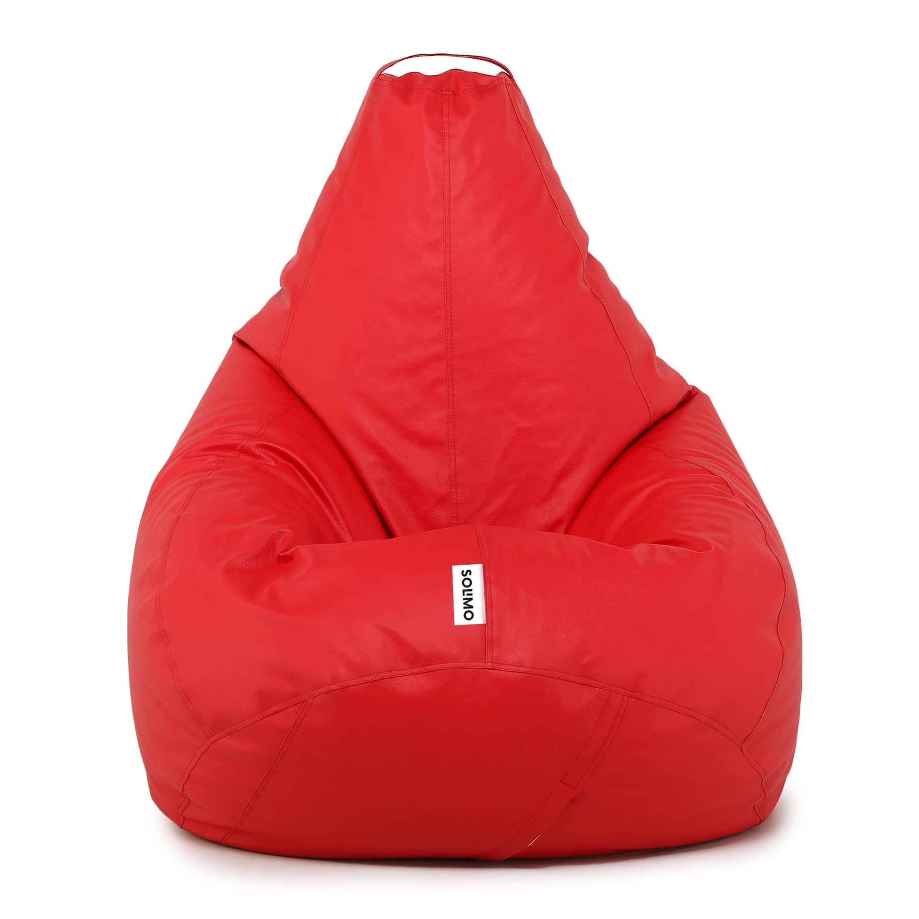 Amazon Brand - Solimo XXL Faux Leather Bean Bag Cover Without Beans (Red)