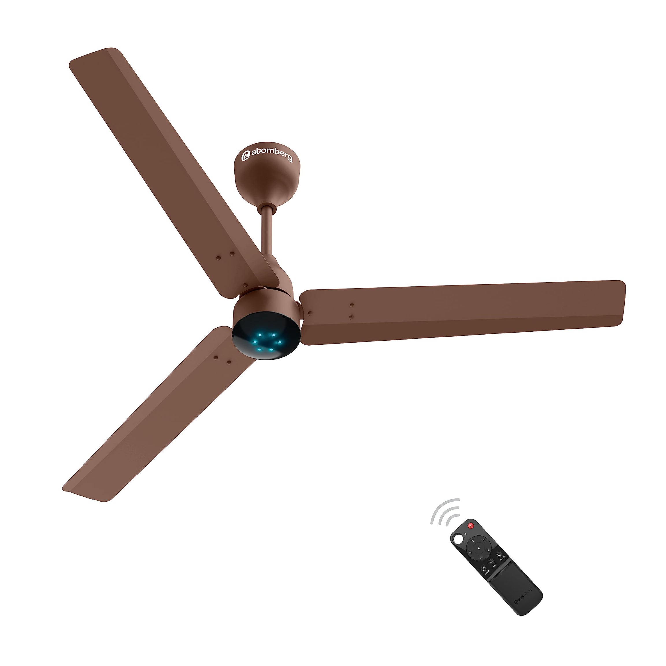 atomberg Renesa 1200mm BLDC Ceiling Fan with Remote Control | BEE 5 star Rated Energy Efficient Ceiling Fan | High Air Delivery with LED Indicators | 2+1 Year Warranty (Matte Brown)