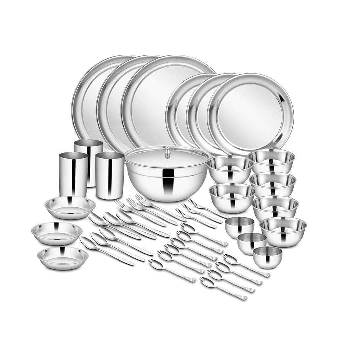 Shri & Sam Stainless Steel Dinner Set Shagun (45 Pcs Set)