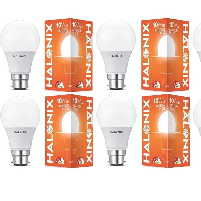 Halonix 10W B22D Led White Bulb, Pack of 6