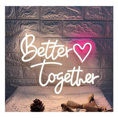 ABHINANDAN DECORS Better Together Neon Sign for happy Birthday, Wall Decor LED Light Signs Aesthetic Room Decor LED