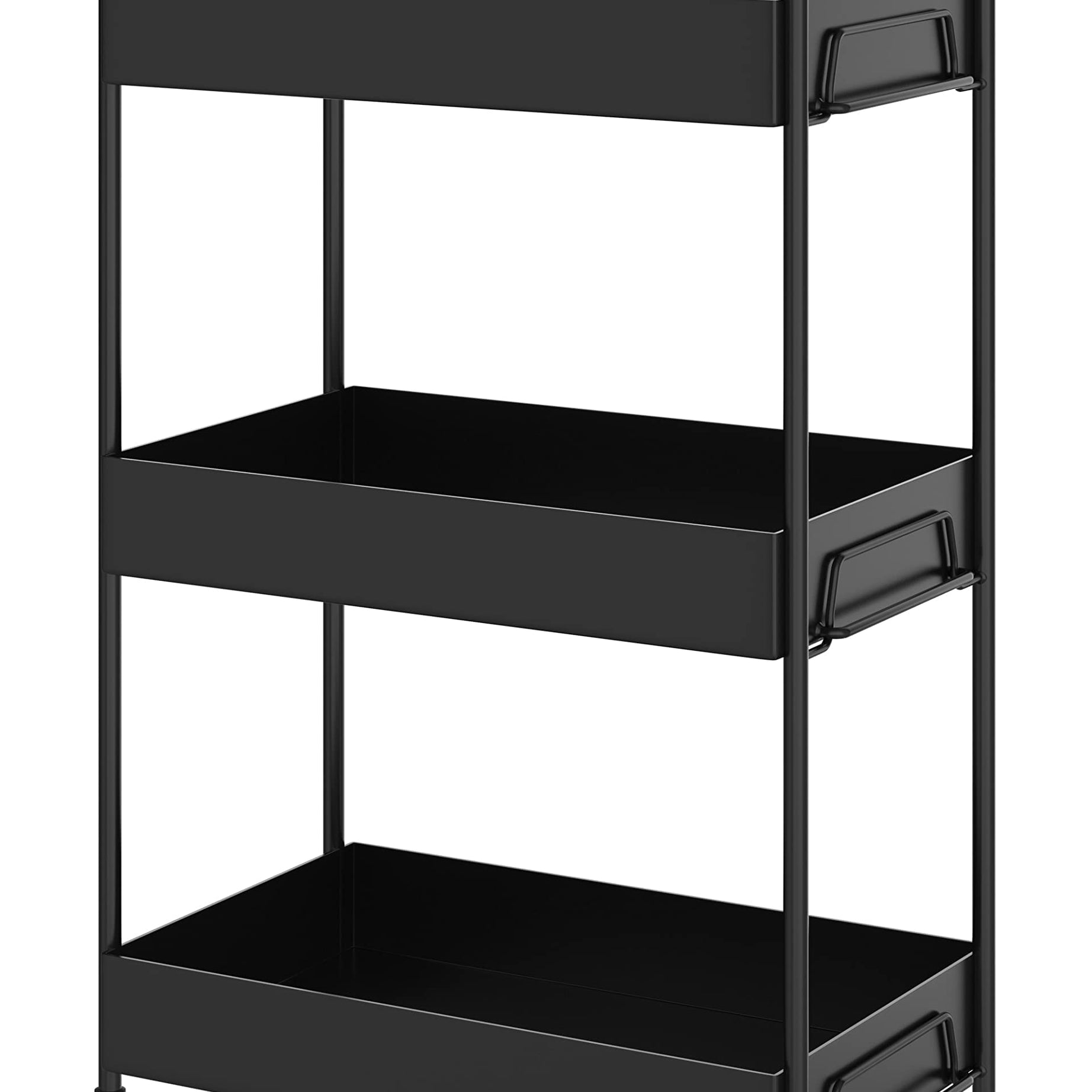 APPUCOCO Iron Metal Heavy Duty Stand 3-Tier multistorage/Multipurpose Standing Rack for Home, Bathroom Countertop Storage Shelf, Cosmetic Organizer Holder Kitchen Spice Rack, Black