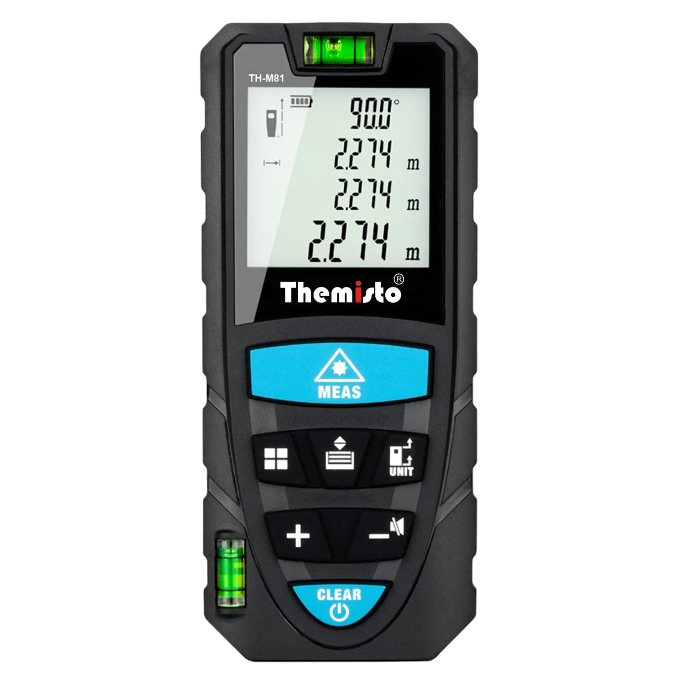 Themisto TH-M81 Laser Distance Meter (50m Range) with Backlit LCD and Pythagorean Mode