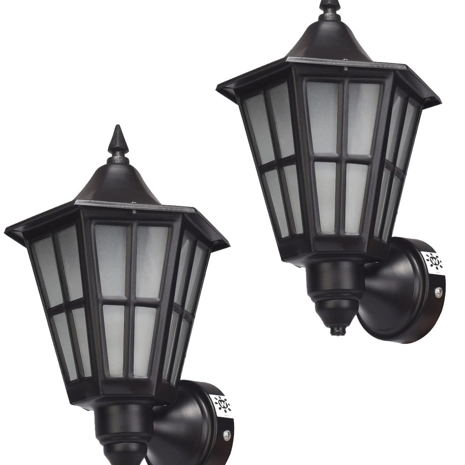 WHITERAY Outdoor Metal Lighting/Exterior Wall Light Lamp for Home Decor (Bulb Not Included) (WL Hurricane (Pack of 2))