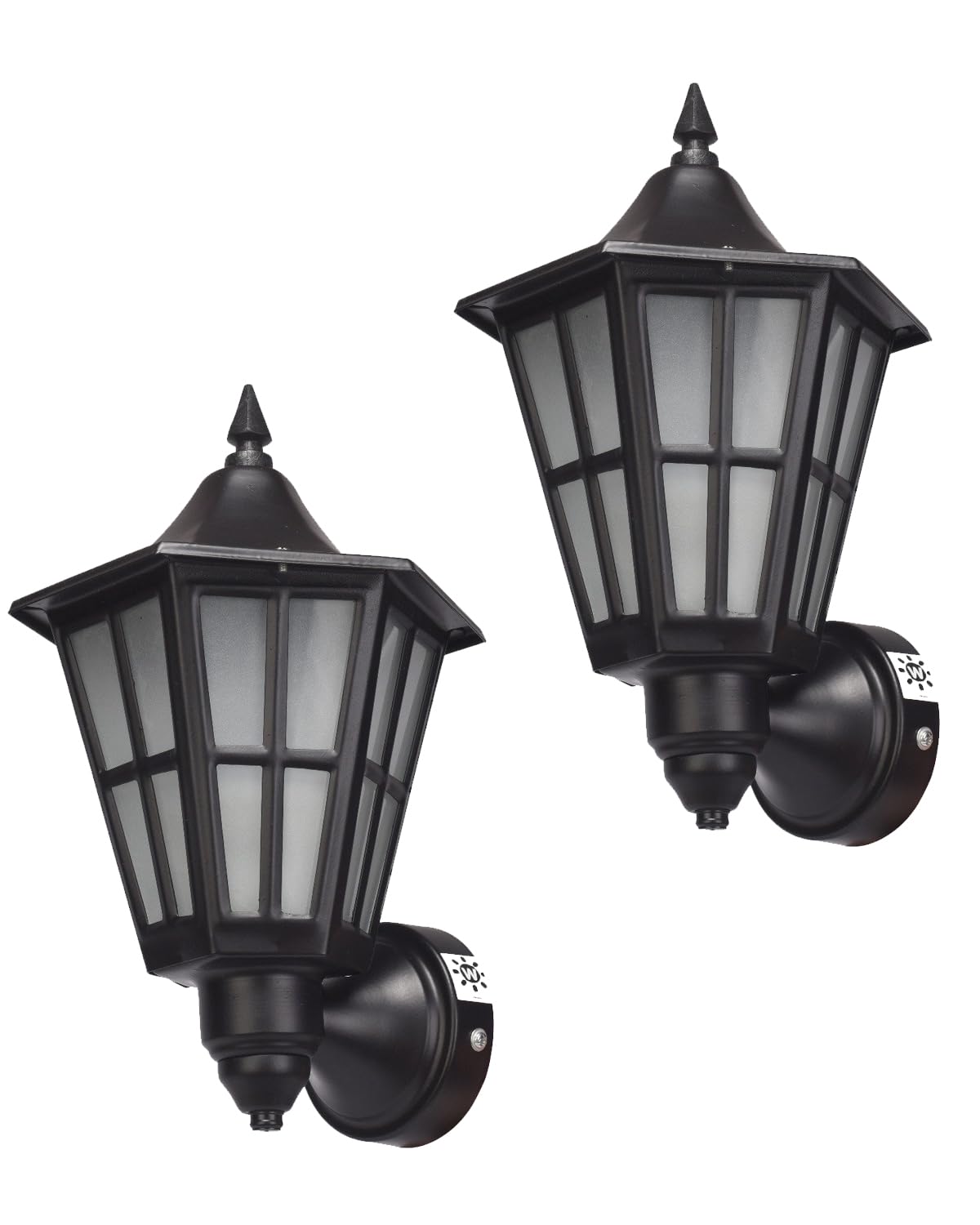 WHITERAY Outdoor Metal Lighting/Exterior Wall Light Lamp for Home Decor (Bulb Not Included) (WL Hurricane (Pack of 2))