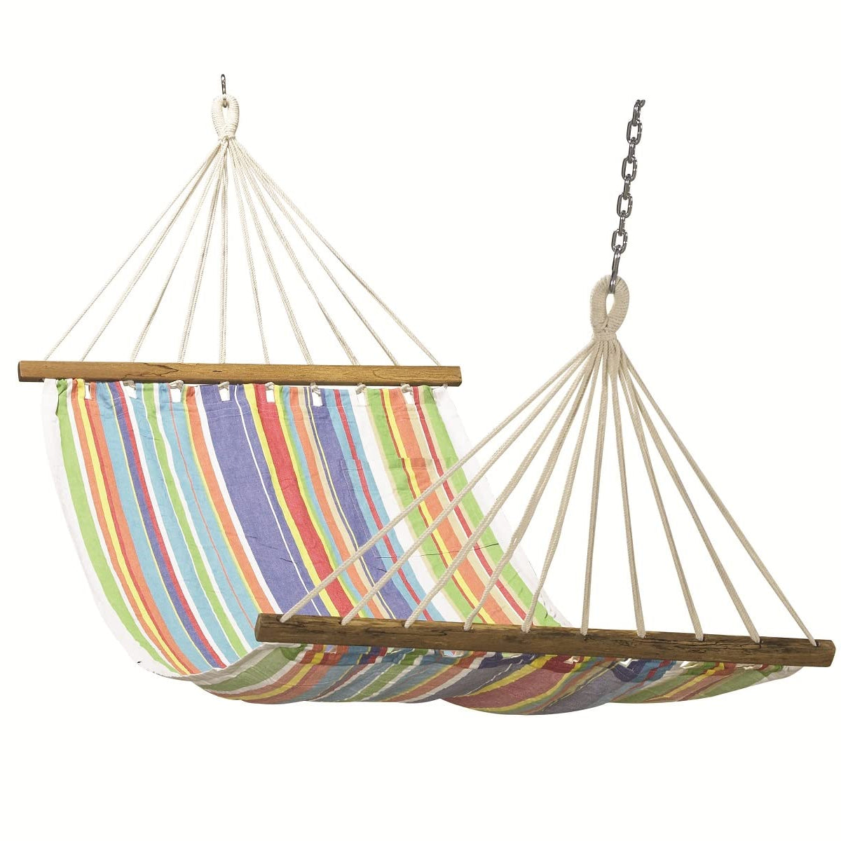 Hangit 11FT Cotton Fabric Hammock -Multi Stripe (FDFH3611FS1)