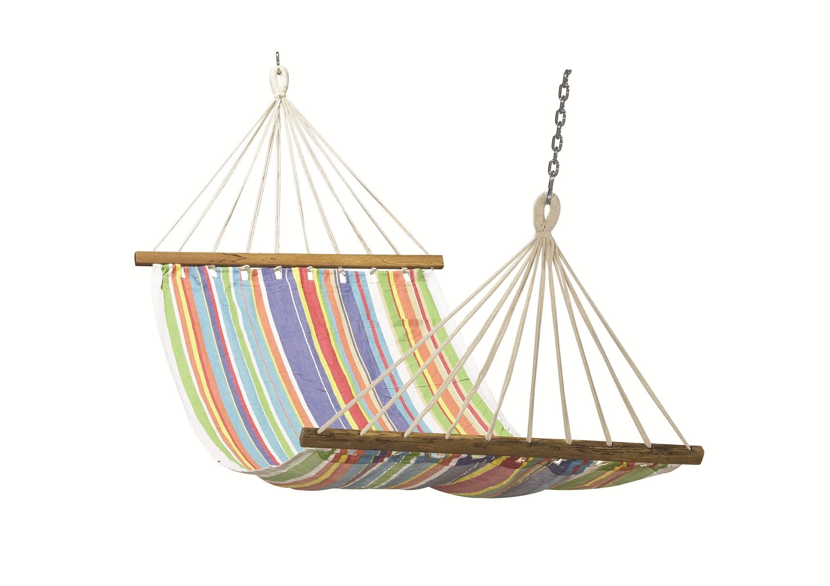 Hangit 11FT Cotton Fabric Hammock -Multi Stripe (FDFH3611FS1)