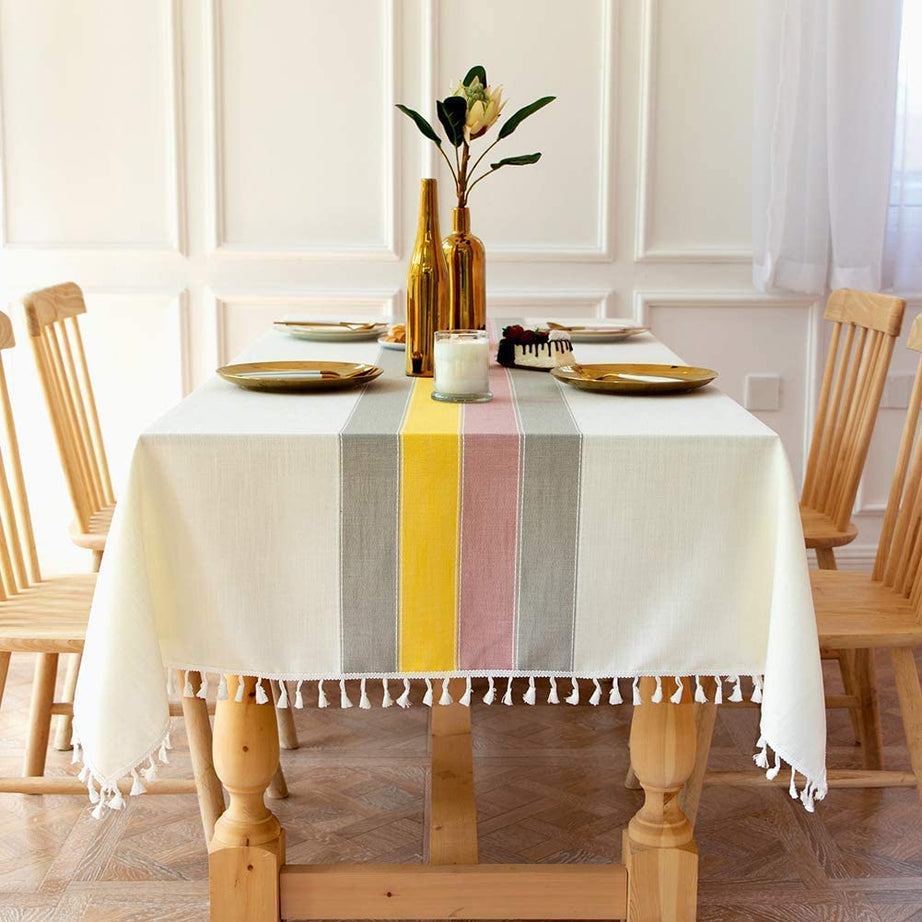 Urban Space Sicilia Table Linen Collection - Premium Water & Stain Resistant Dining Table Cover for 6 Seater, Anti Skid Table Cloth for Center Table,