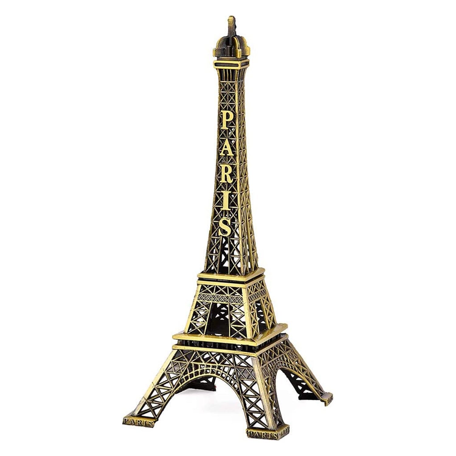 Antique Finish 3D Metal Paris Eiffel Tower Metal Craft Famous Landmark Building Metal Statue, Cabinet, Office, Gifts Decorative Showpiece.