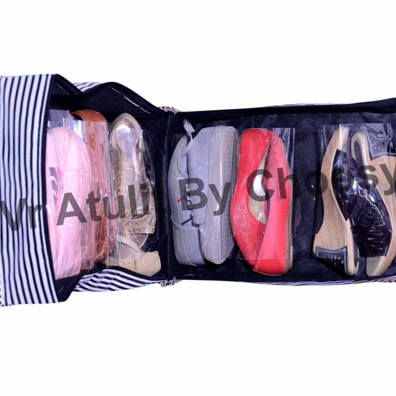 By Choosy Under Bed Rectangular Storage Shoes Box with Clear Plastic Zippered || Perfect for Travelling Purposes (Unisex)