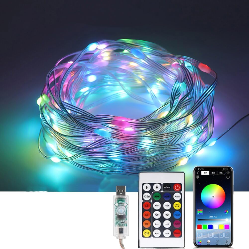 GIFTMAX Smart Fairy String Lights - 10 Meter 100 Led Fairy Lights With Music Mode Remote App Control Rgb Color Changing Indoor,Outdoor,Decorative,Diwali (10 Meter), White