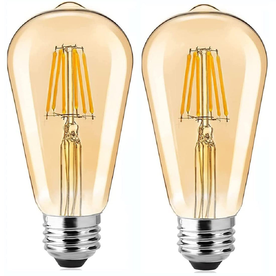 Gesto 4W E27 E26 Base Filament Bulbs | Edison Bulb | Filament Antique Bulb | 15000 Light Hours | Hanging Light Led Bulb Warm White 2700K Antique Vintage Filament Light Bulbs (Pack Of 2)