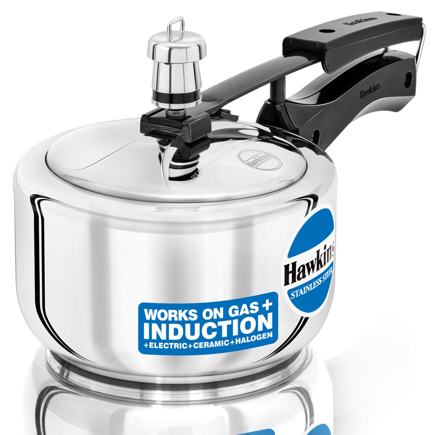 Hawkins 1.5 Litre Pressure Cooker, Stainless Steel Inner Lid Cooker, Induction Cooker, Small Cooker, Silver (HSS15)