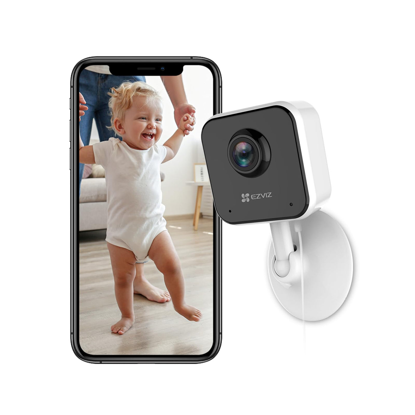 EZVIZ by Hikvision | 1080p Wireless Smart Home Camera | Night Vision | Motion Detection | Sound Alerts | Privacy Mode | Two Way Talk | MicroSD Card Upto 512GB | Google Assistant & Alexa | H1C, White