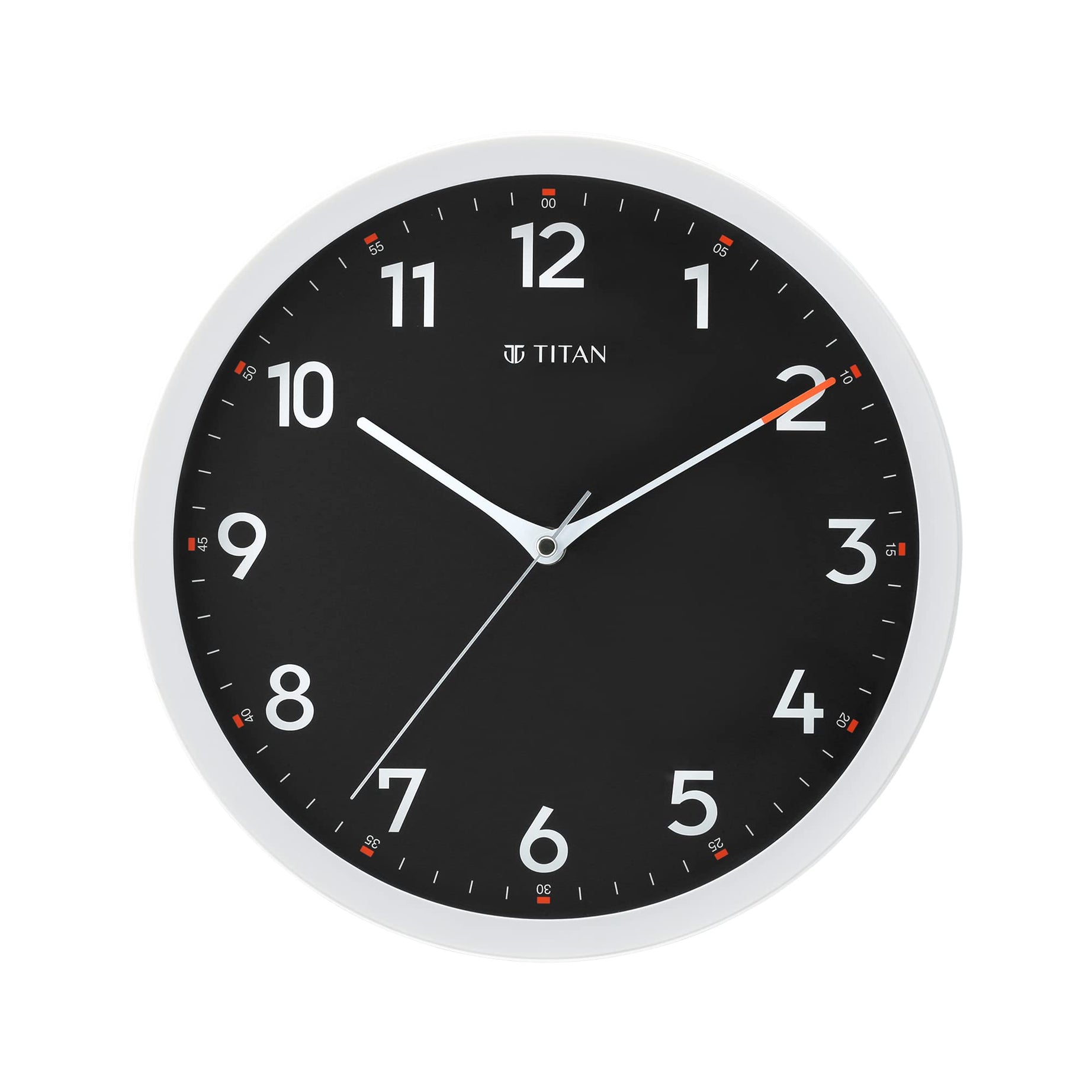 Titan Plastic Contemporary Analog Wall Clock with Silent Sweep Technology, 30 Cmx30 Cm (Medium) (White)