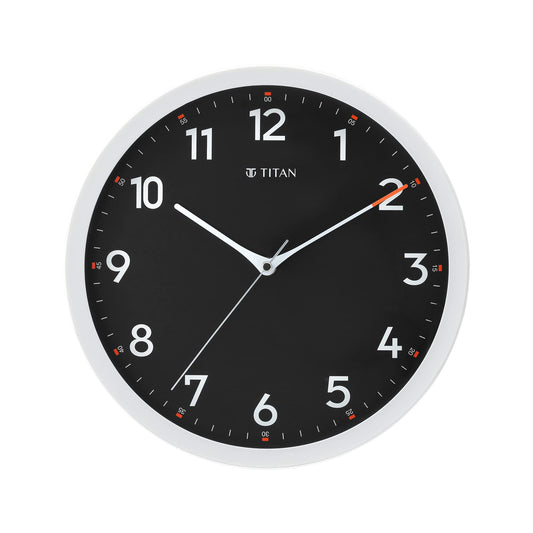 Titan Plastic Contemporary Analog Wall Clock with Silent Sweep Technology, 30 Cmx30 Cm (Medium) (White)