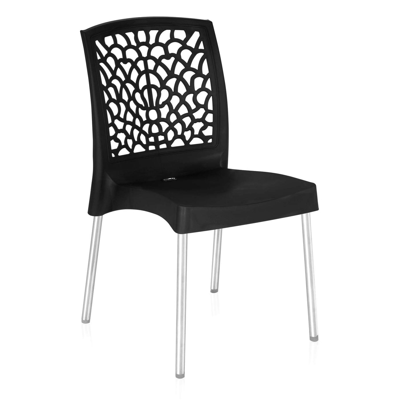 Nilkamal Mid Back Chair NS19SS | Chair for Living Room, Bed Room, Kitchen, Office Room, Outdoor| 100% PolyPropylene Stackable Chair | (Iron Black)