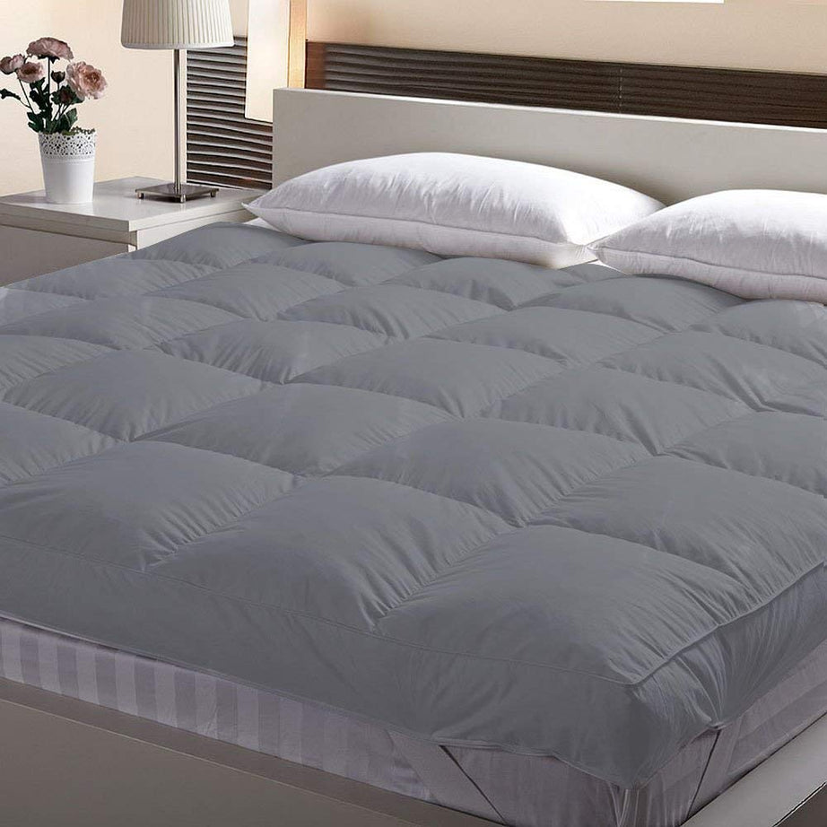 Jaipur Linen Finest Imported Super Microfiber Mattress Padding/Topper- Grey -Customize Size