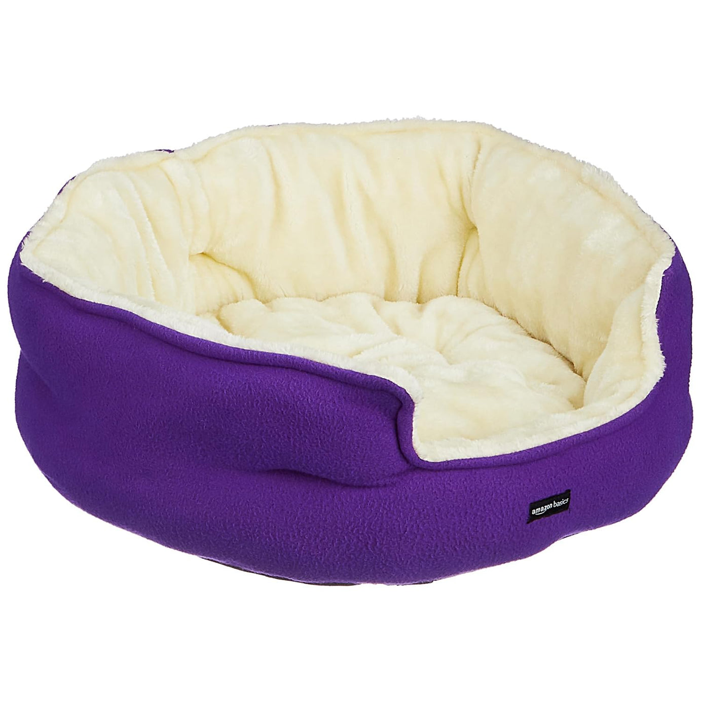 amazon basics Microfiber Fleece Pet Bed | Indoor Bed for Cats & Dogs | Extra Soft & Durable