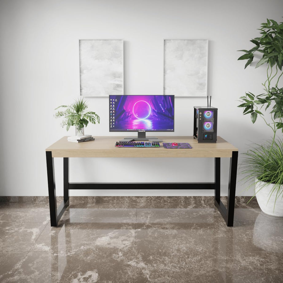 Riyan Luxiwood Quantum Computer Table in Engineering Wood for Home & Office, Simple Style Desk, Scratch Resistance Surface, Easy to Assemble. (Size:- Beige, Size:- Large)