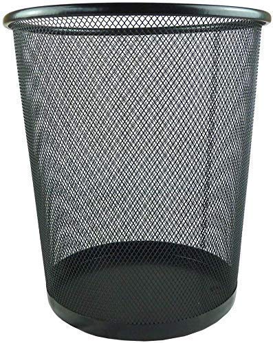 Lakeer Mesh Wire Dustbin Trash Can Wastebasket, Dust Bin Without Lid, Open Top Paper Bin Basket for Home, Office College, Kitchen, Bathroom - 25.4 cm, Black (Small)