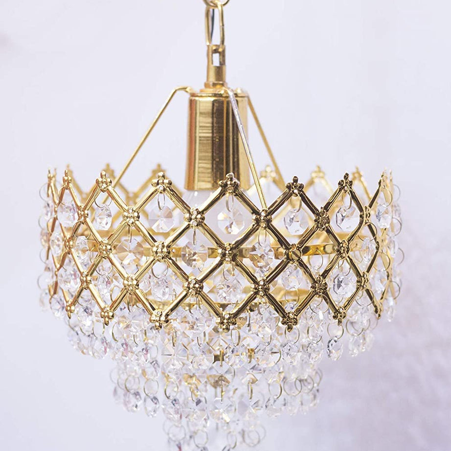 Mahganya 3280 Decoration New Fancy Modern Ceiling Lamp with All Fixtures and Fitting (Gold) (Small)