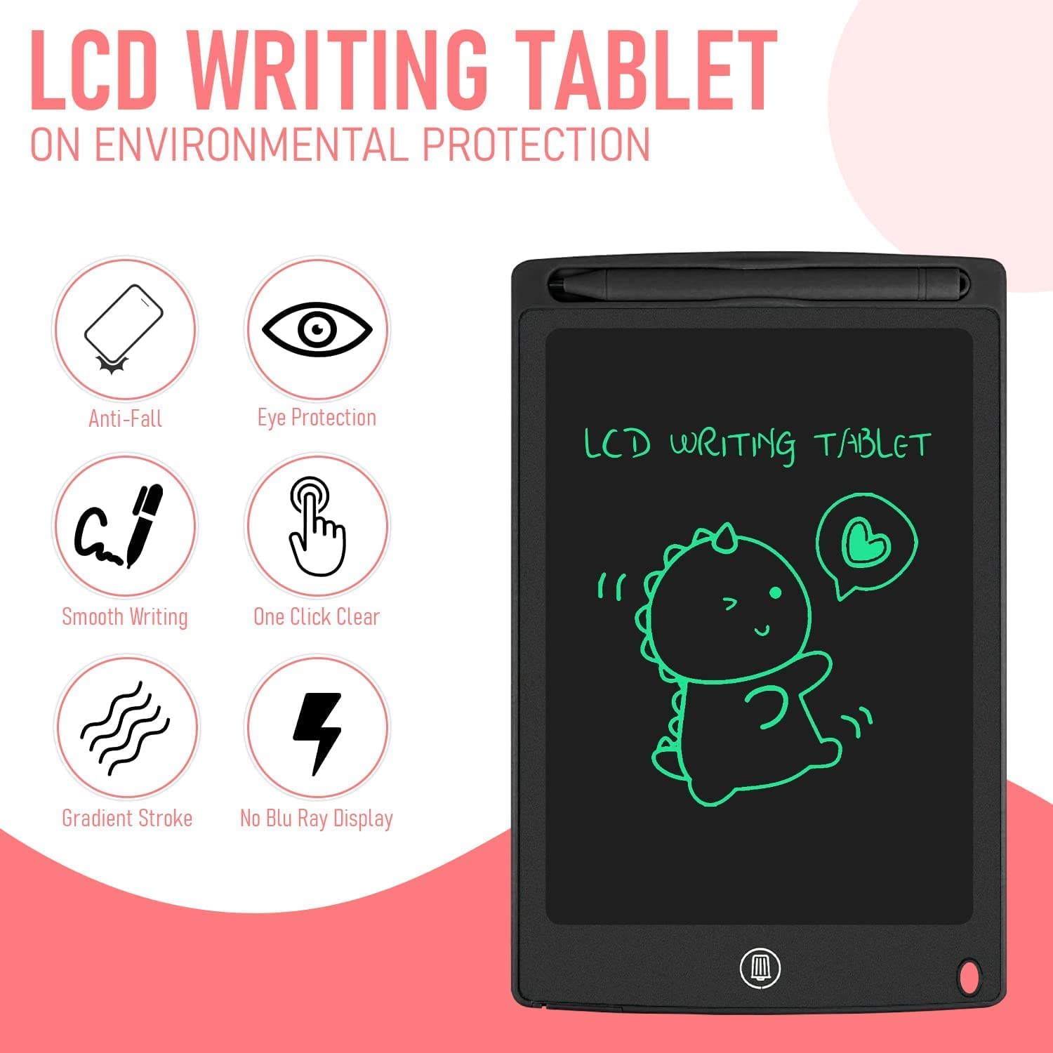 Toy Imagine™ 8.5 inch LCD Writing Tablet Pad for Kids. Digital Magic Slate | Electronic Notepad | Scribble Doodle Drawing Rough Pad | Kids Toys Best Birthday Gift for Boys & Girls