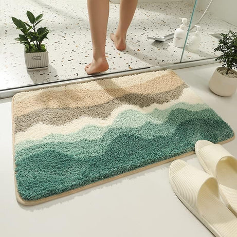 Roseate Wave Super Soft Anti Skid (40x60 cm) Super Absorbent Mats Microfibre 2000 GSM Door Mats for Home/Bathroom/Bedroom/Kitchen/Floor Mat (Pack of 1)