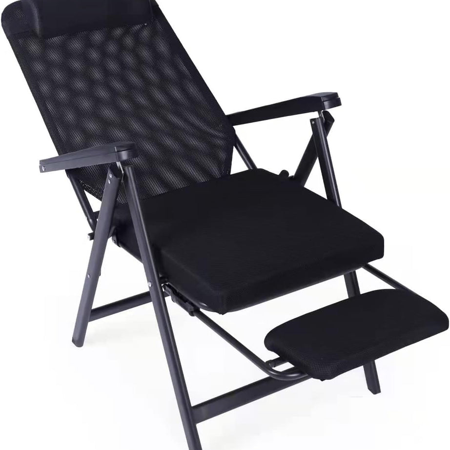 Inditradition Zero Gravity Relax Recliner Chair, Durable Metal Frame with Mesh Fabric & Cushion Seat, Upto 170° Recline with Leg Support (116x51 cm, Black)