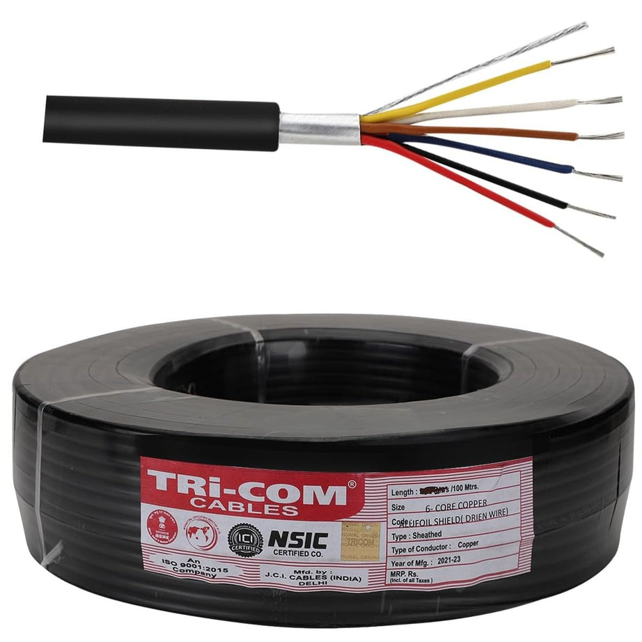 Kathiriyas TRI-COM® 6 Core Load Cell Shielded Copper Wire (50 Meter)