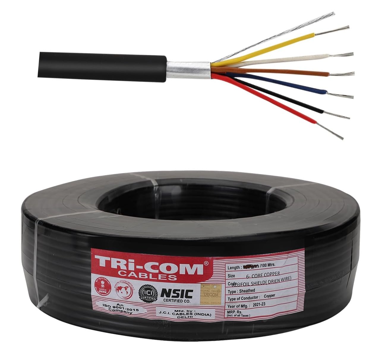 Kathiriyas TRI-COM® 6 Core Load Cell Shielded Copper Wire (50 Meter)