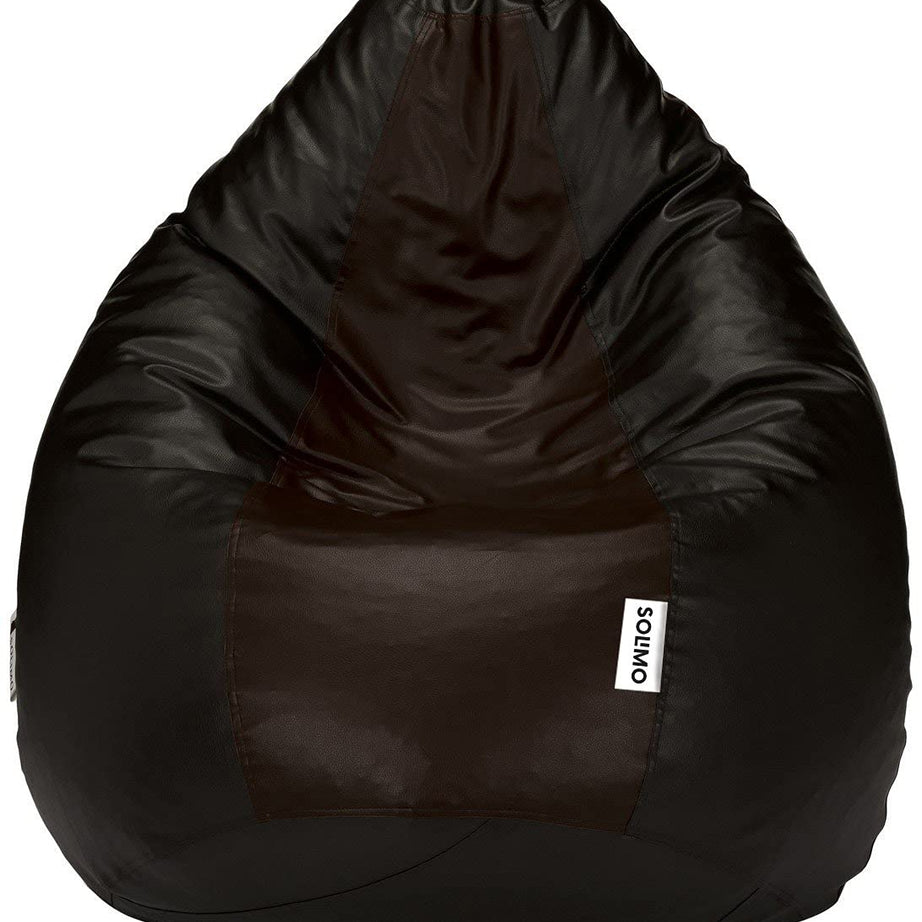 Amazon Brand - Solimo XXXL Bean Bag Cover Without Beans (Black and Brown)