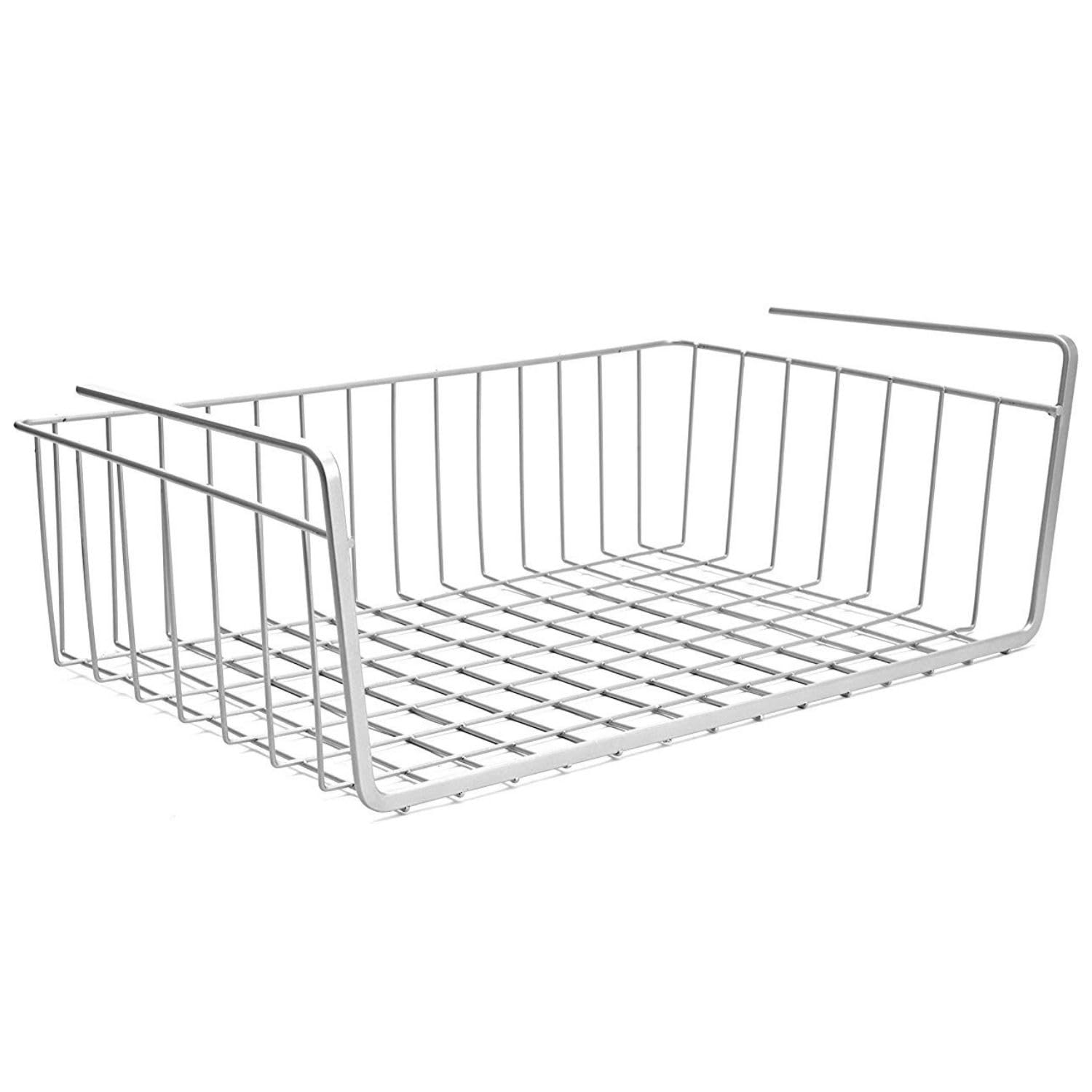 Go Hooked Upasna Works Steel Medium Undershelf Basket Space Saving Versatile Heavy Duty Sleek and Sturdy Efficient Compact and Durable Modern Robust Elegant Grey 12 Inch