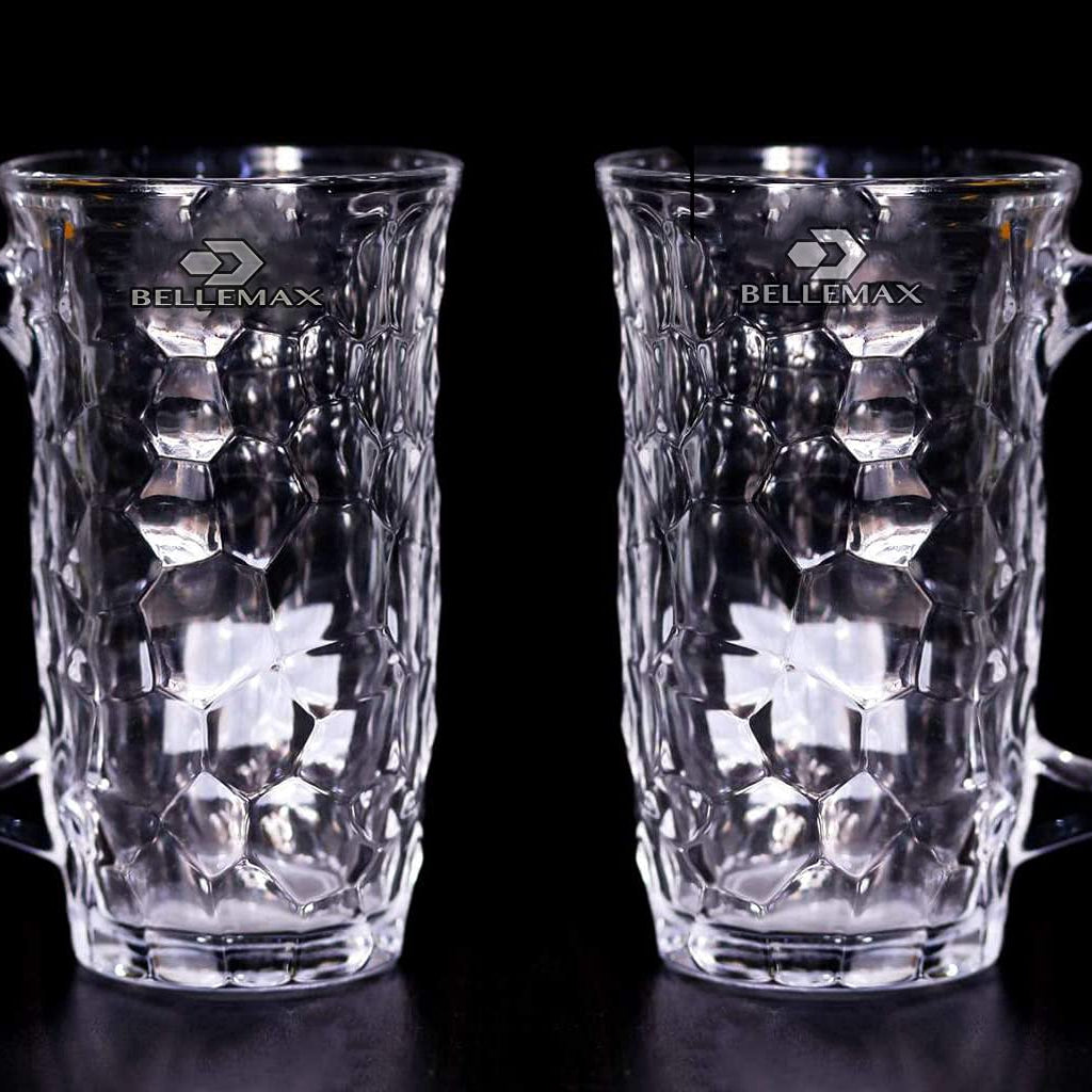 bellemax 2 Premium Beer Glasses with 450 ML Beer Mug, Traditional Beer Mug Glasses Set, Perfect for Everyday Drinking,Cocktail Bars Home