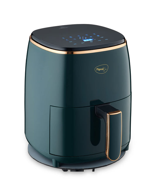 Pigeon Healthifry Digital Air Fryer, 360° High Speed Air Circulation Technology 1200 W with Non-Stick 4.2 L Basket - Green