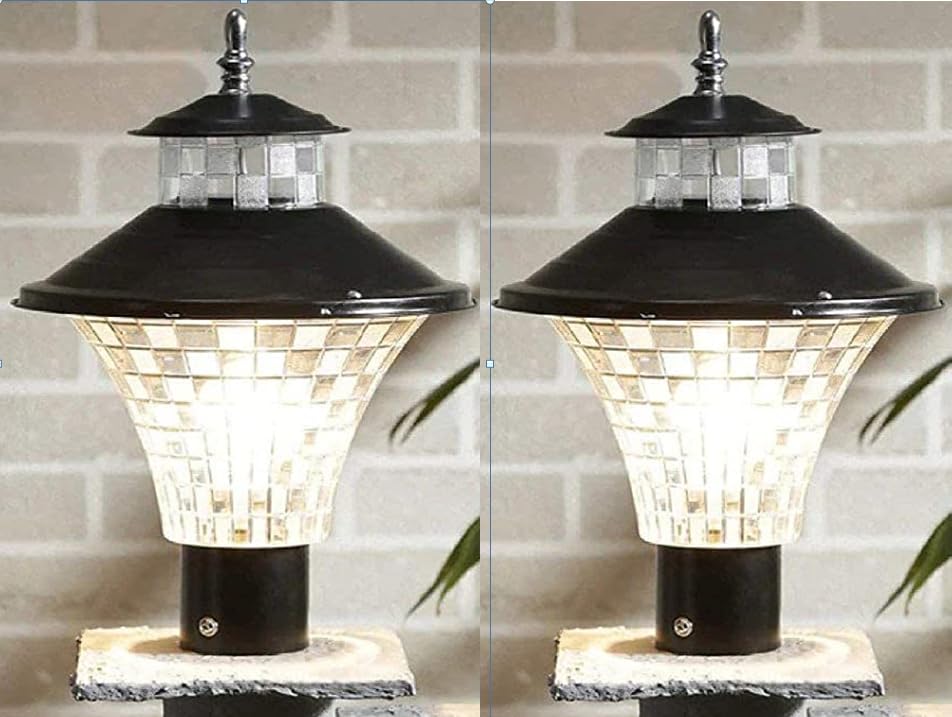 G CHHARIYA TRADERS GATE LIGHT for HOME GATE PILLAR WATERPROOF PACK of 2 (BULB NOT INCLUDED) SMALL