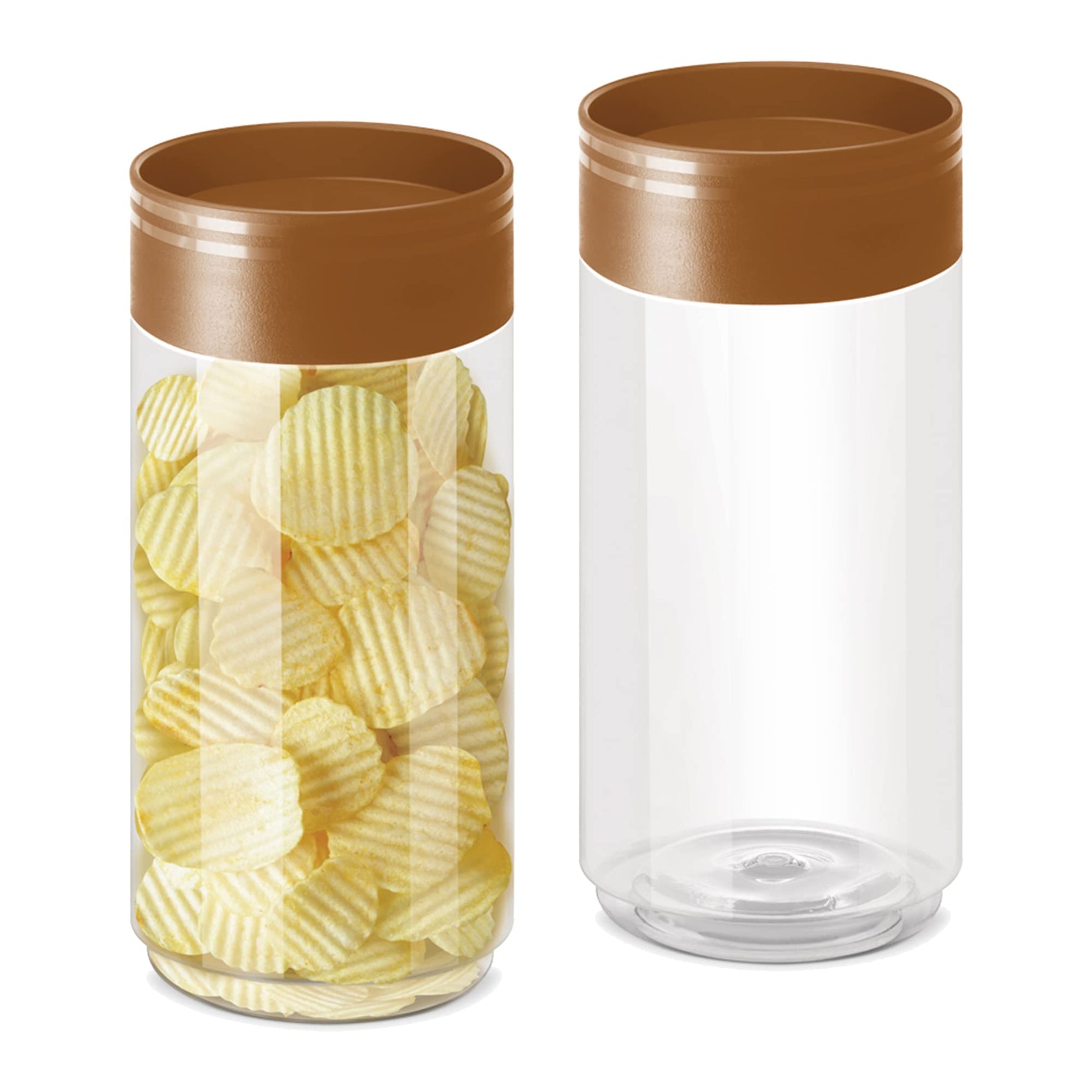 Milton Stack IT 1000 Plastic Storage Jar, Set of 2, 890 ml Each, Brown | Air Tight | Storage Jar | Kitchen Organiser | BPA Free | Stackable | Modular | Food Grade | Multipurpose Jar